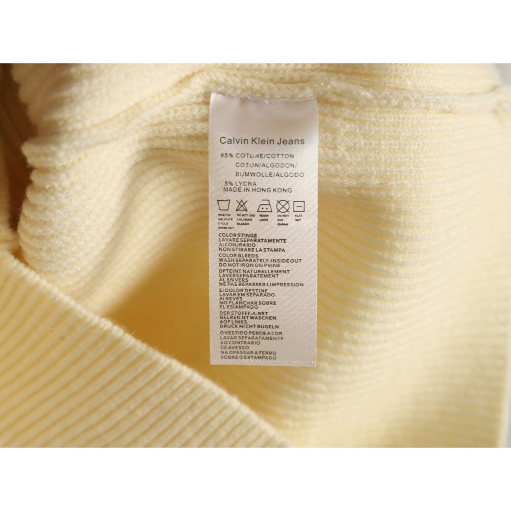 DDKicks Calvin Klein Apricot color CK large letter jacquard knitted sweater Women's