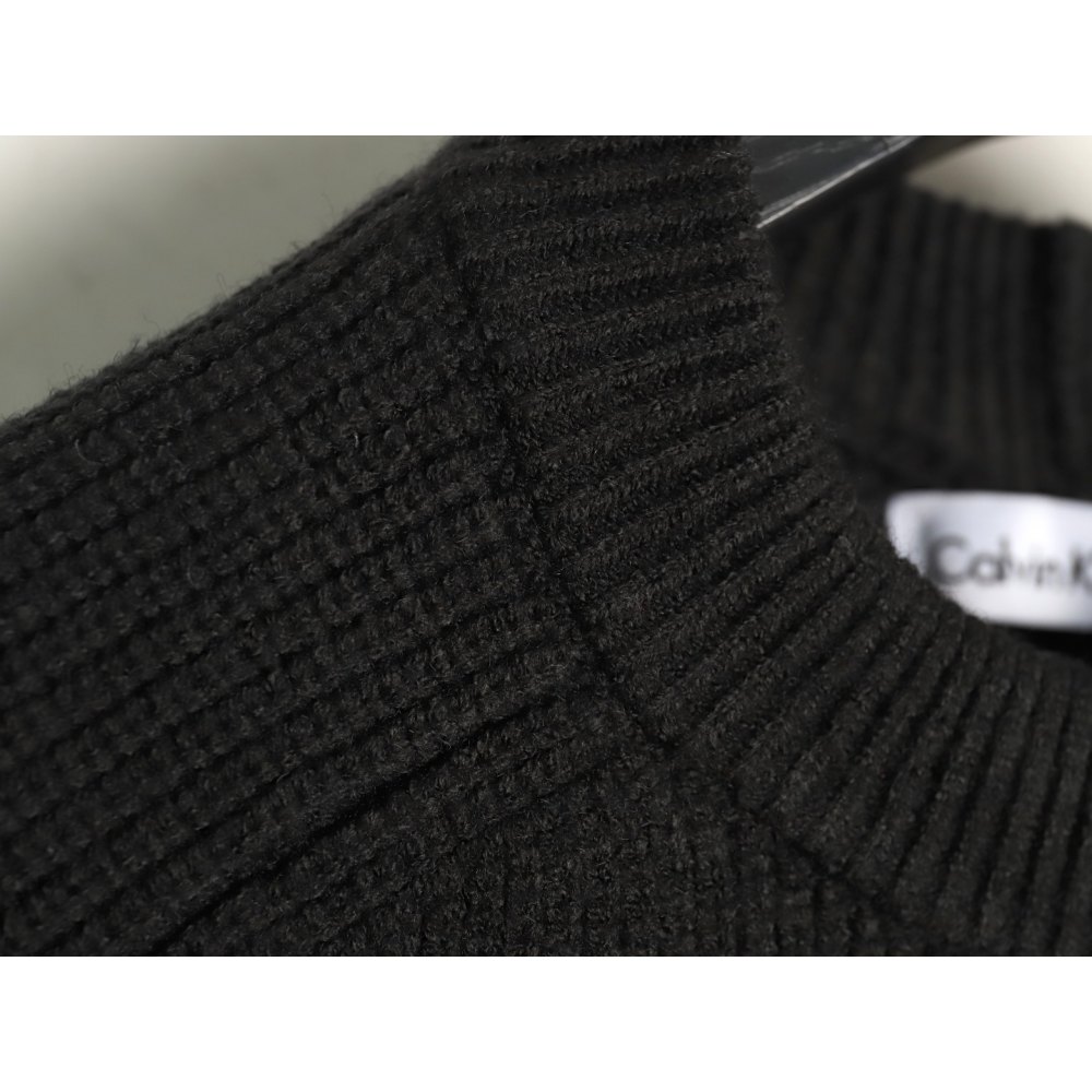 DDKicks Calvin Klein Black  CK large letter jacquard knitted sweater Women's