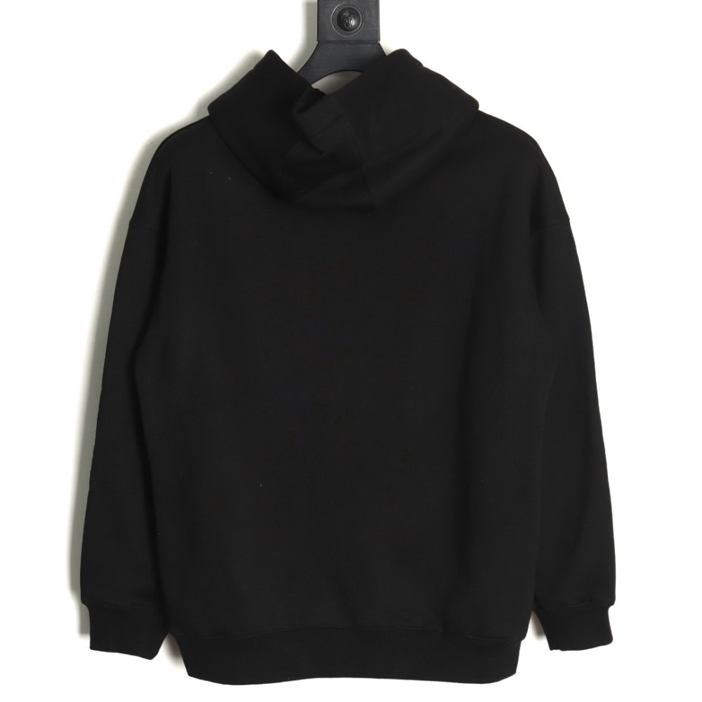 DDKicks Calvin Klein Black  Embroidered Letter Hidden Button Hooded Sweatshirt Women's