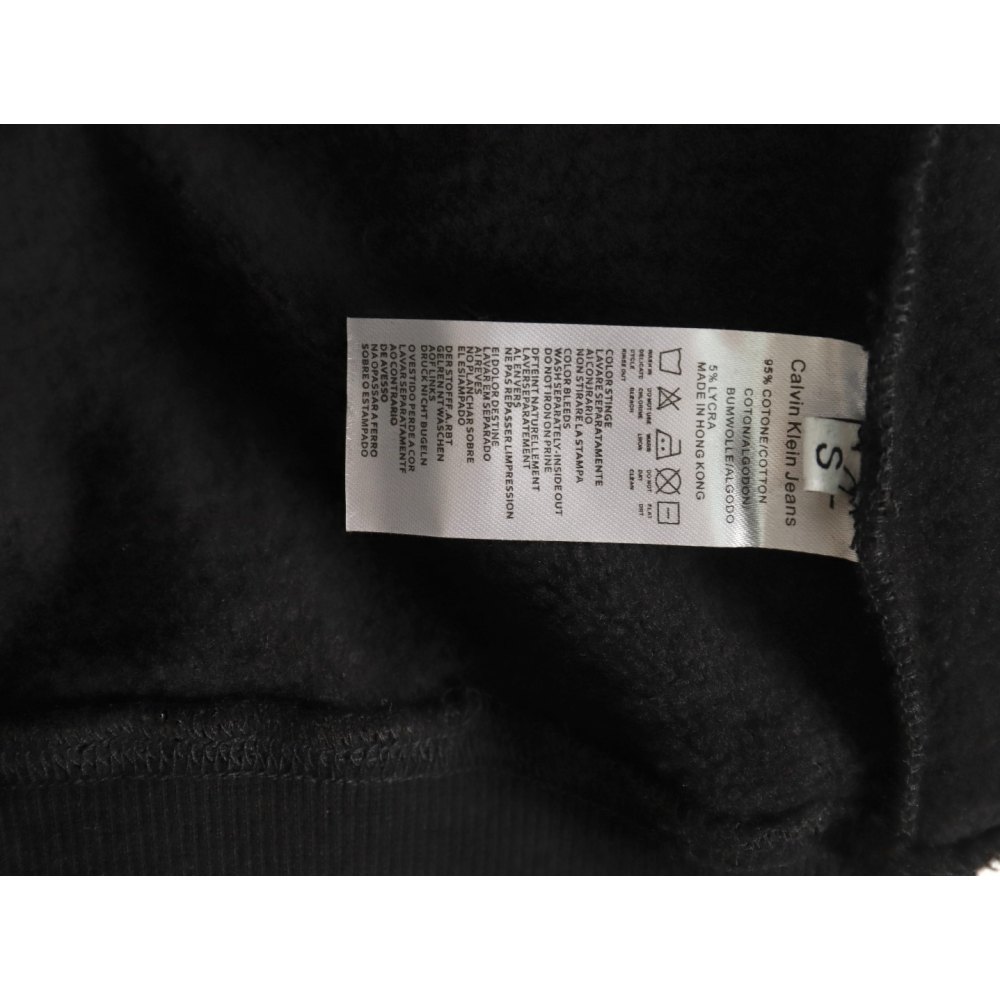 DDKicks Calvin Klein Black  Embroidered Letter Hidden Button Hooded Sweatshirt Women's