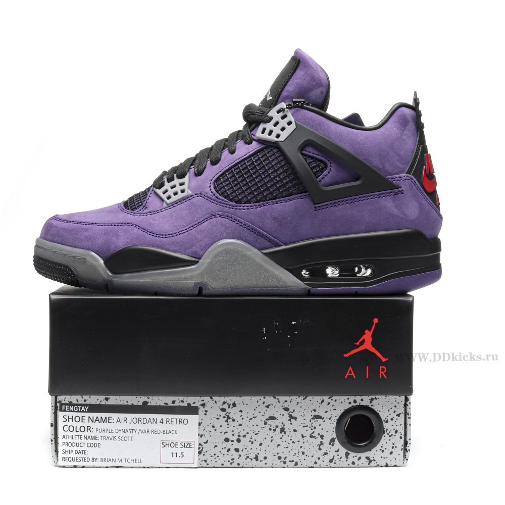 DD Jordan 4 Retro Travis Scott Purple (Friends and Family)