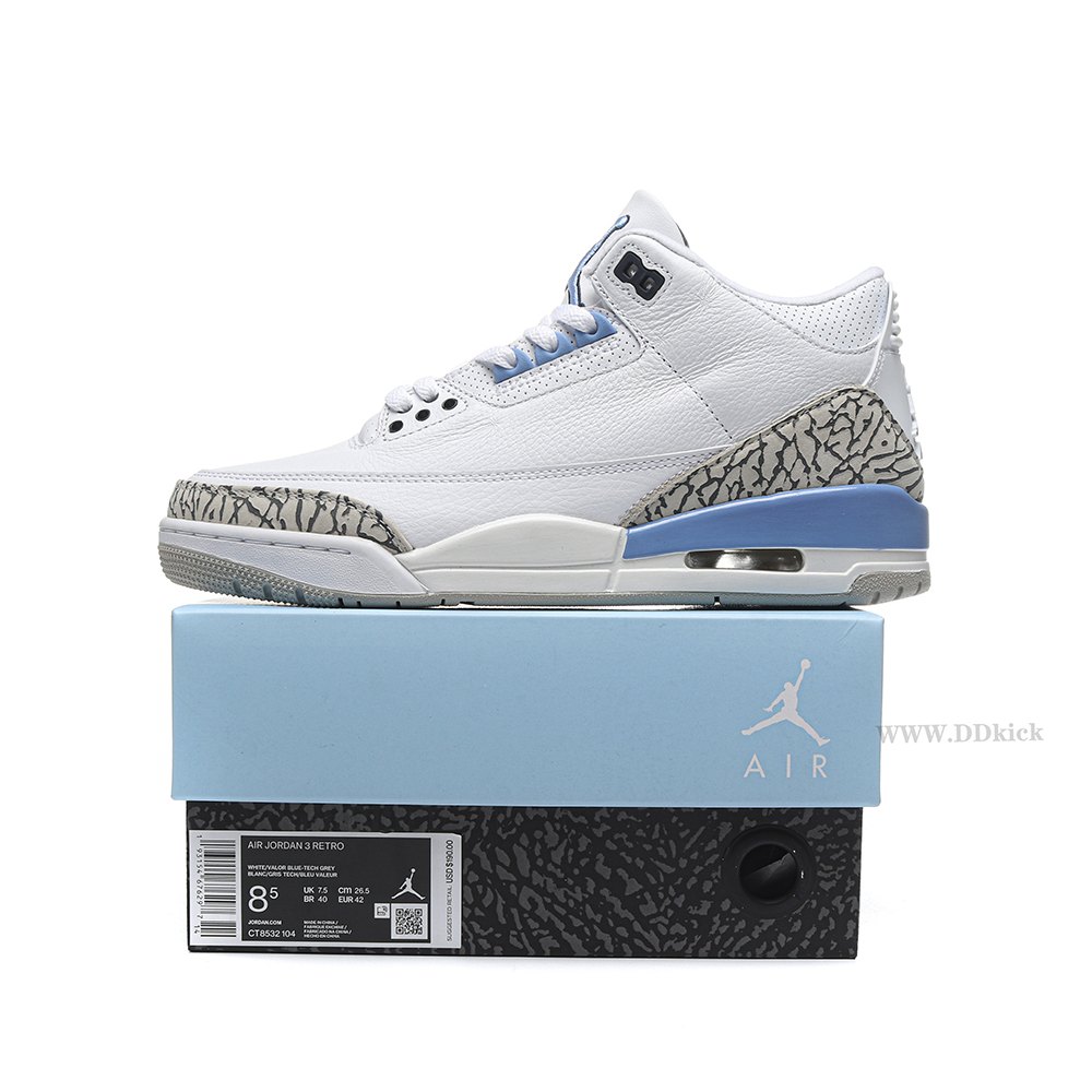 DD Jordan 3 Retro UNC
