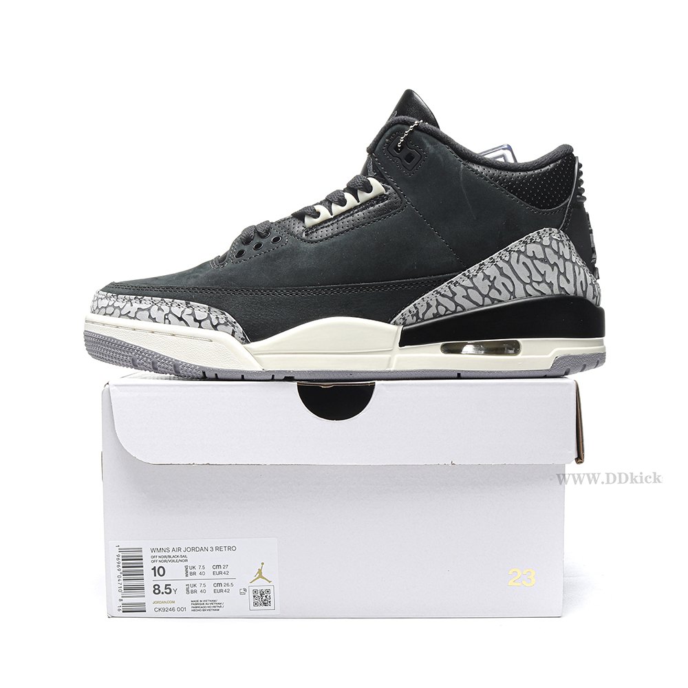 DD Jordan 3 Retro Off Noir (Women's)