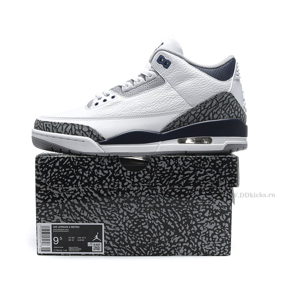 DD Jordan 3 Retro Midnight Navy