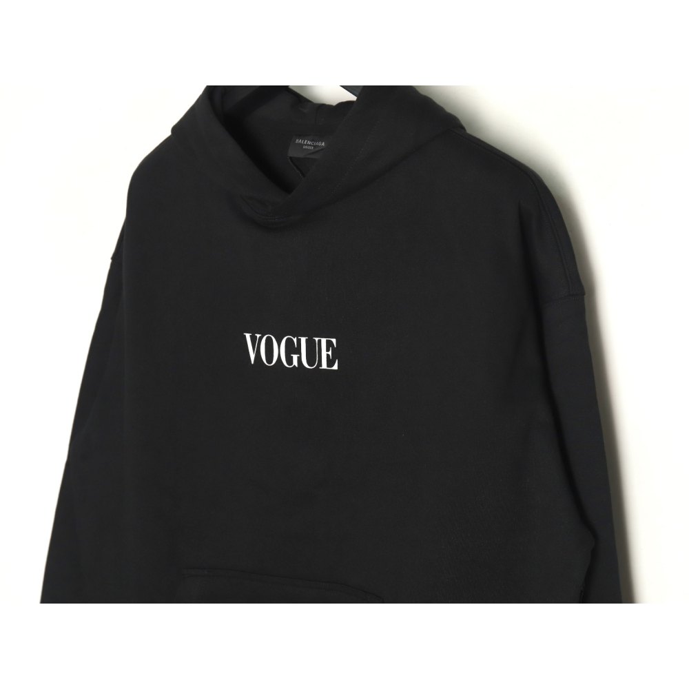 DDBale*ciaga Vogue Co-branded Back Beacon Digital Printed Hooded Sweatshirt Black