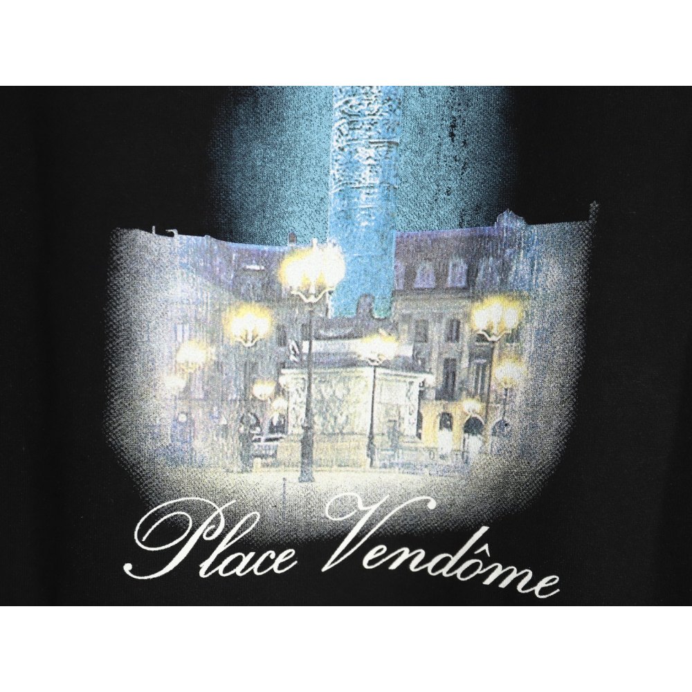 DDBale*ciaga Vogue Co-branded Back Beacon Digital Printed Hooded Sweatshirt Black