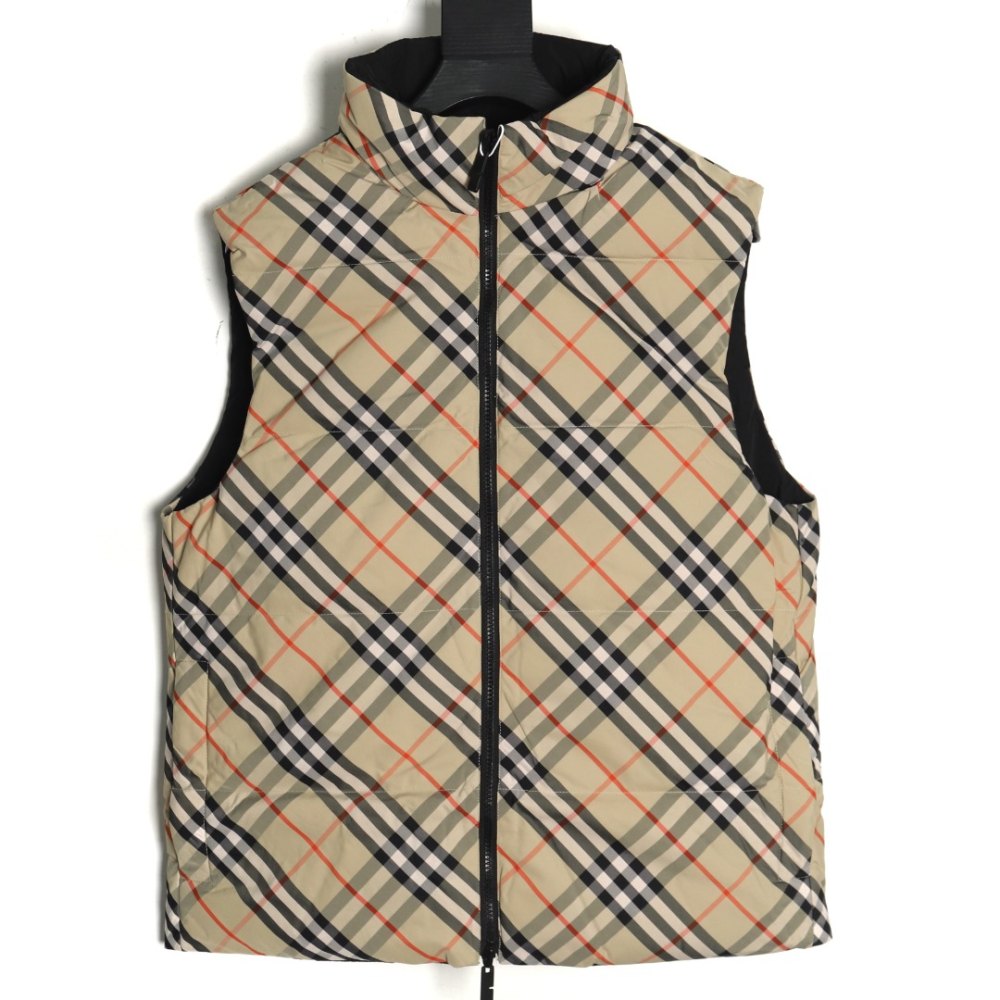 dd bur*berry bbr 24 Di*m*nd checkered down vest on both sides