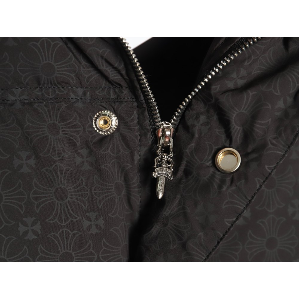 DD Chrome Hearts CH 24 Silver Buckle Dark Pattern Jacqard Down Vest