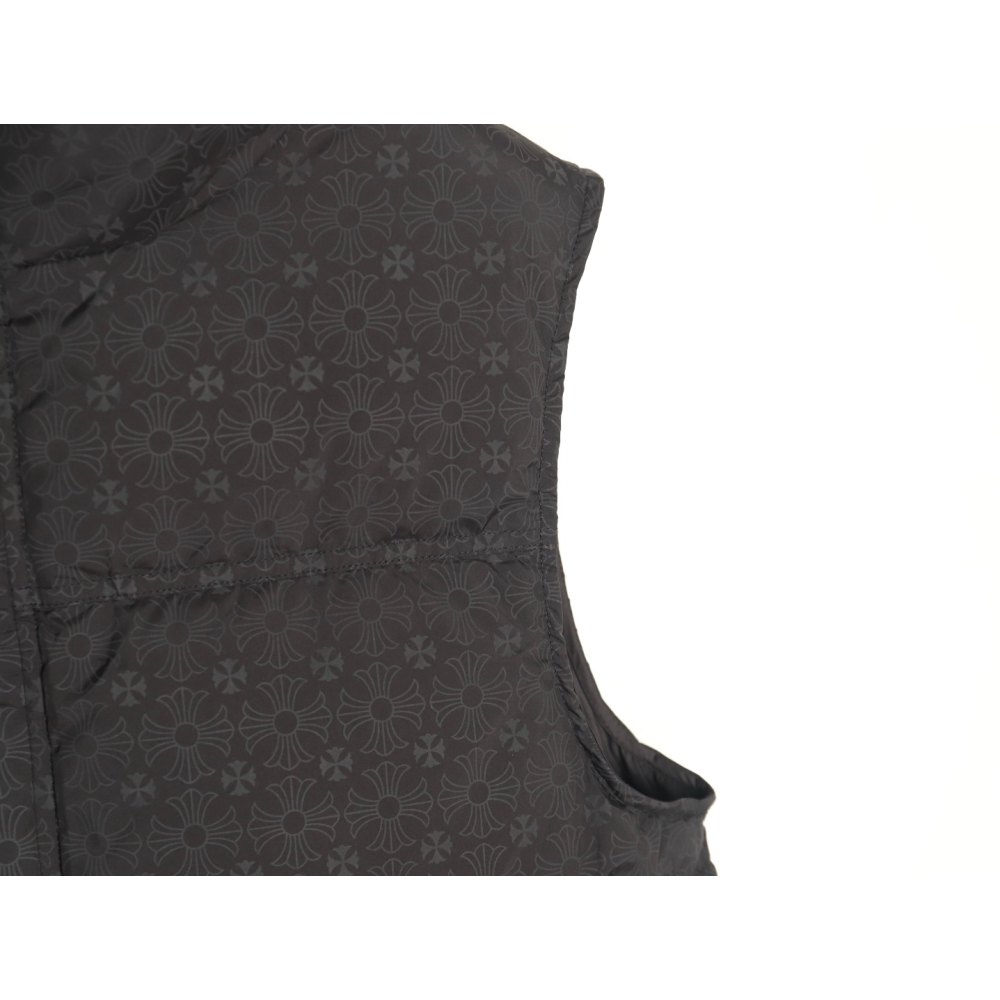 DD Chrome Hearts CH 24 Silver Buckle Dark Pattern Jacqard Down Vest