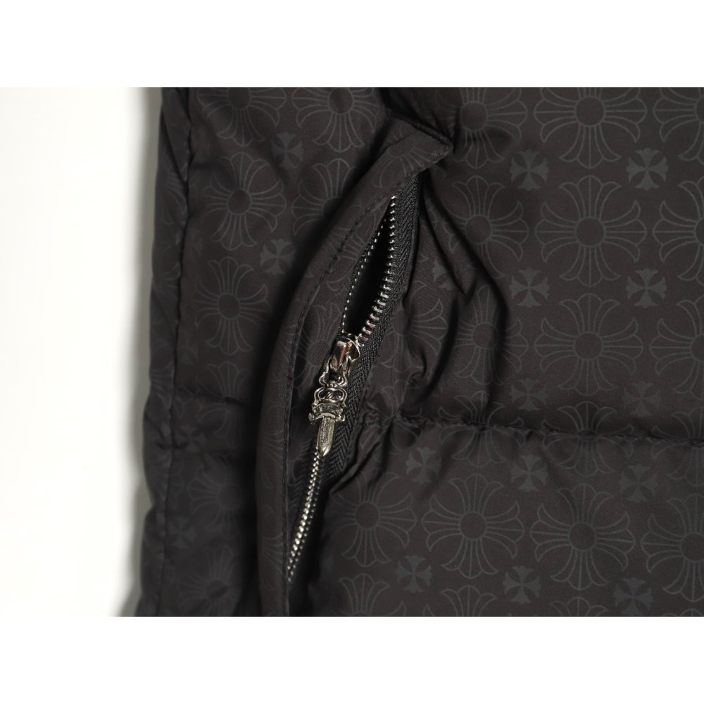 DD Chrome Hearts CH 24 Silver Buckle Dark Pattern Jacqard Down Vest