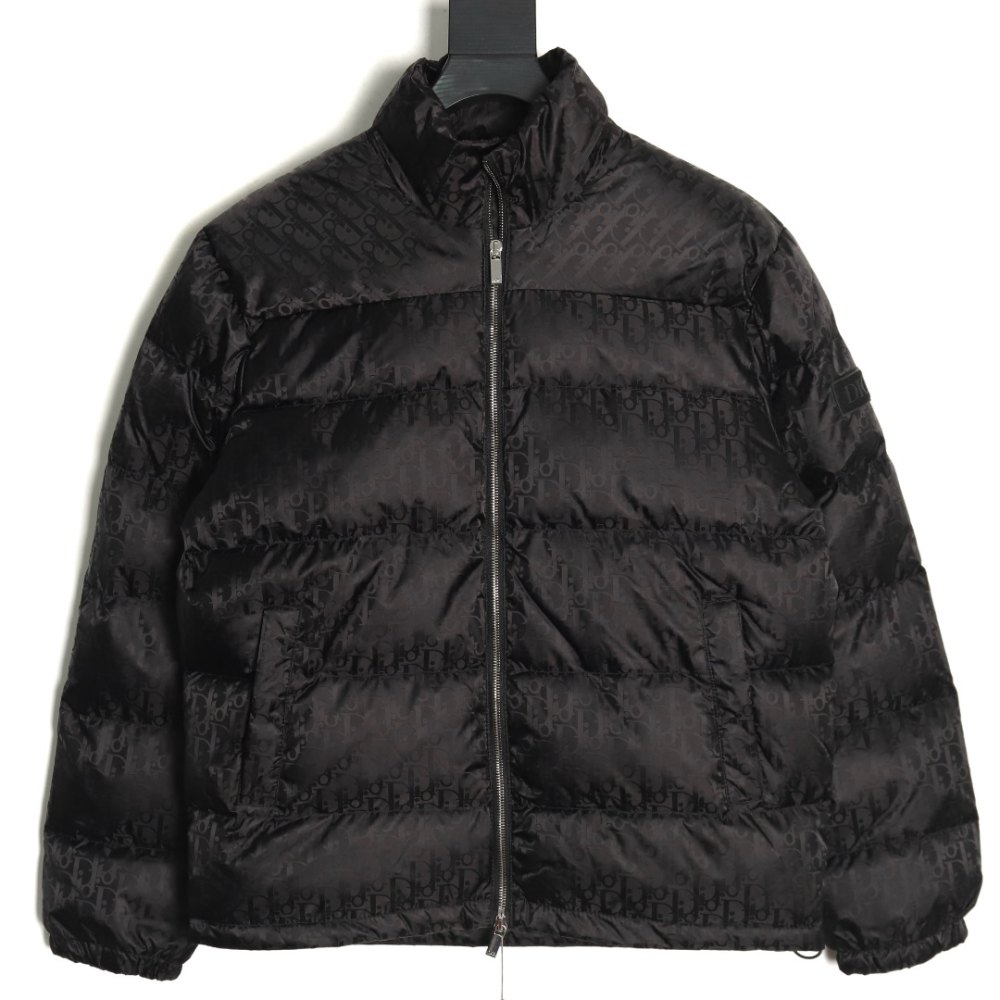 dd D*or D*or* full print dark pattern old flower down jacket black