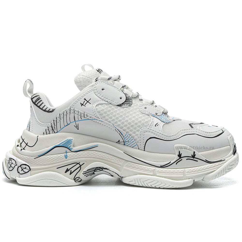 DD Ba1enci*ga Triple S White Black Blue