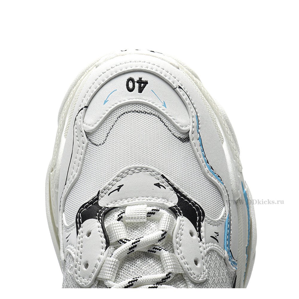 DD Ba1enci*ga Triple S White Black Blue