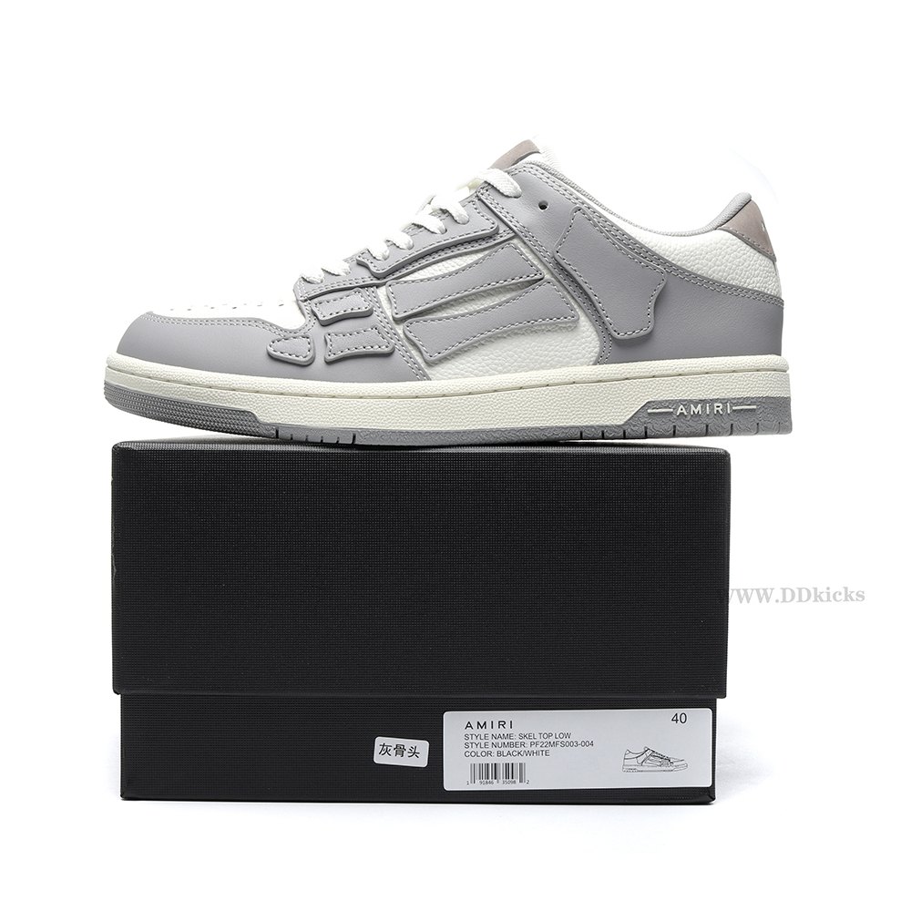 DD DD AMIRI Skel Top Low Grey White