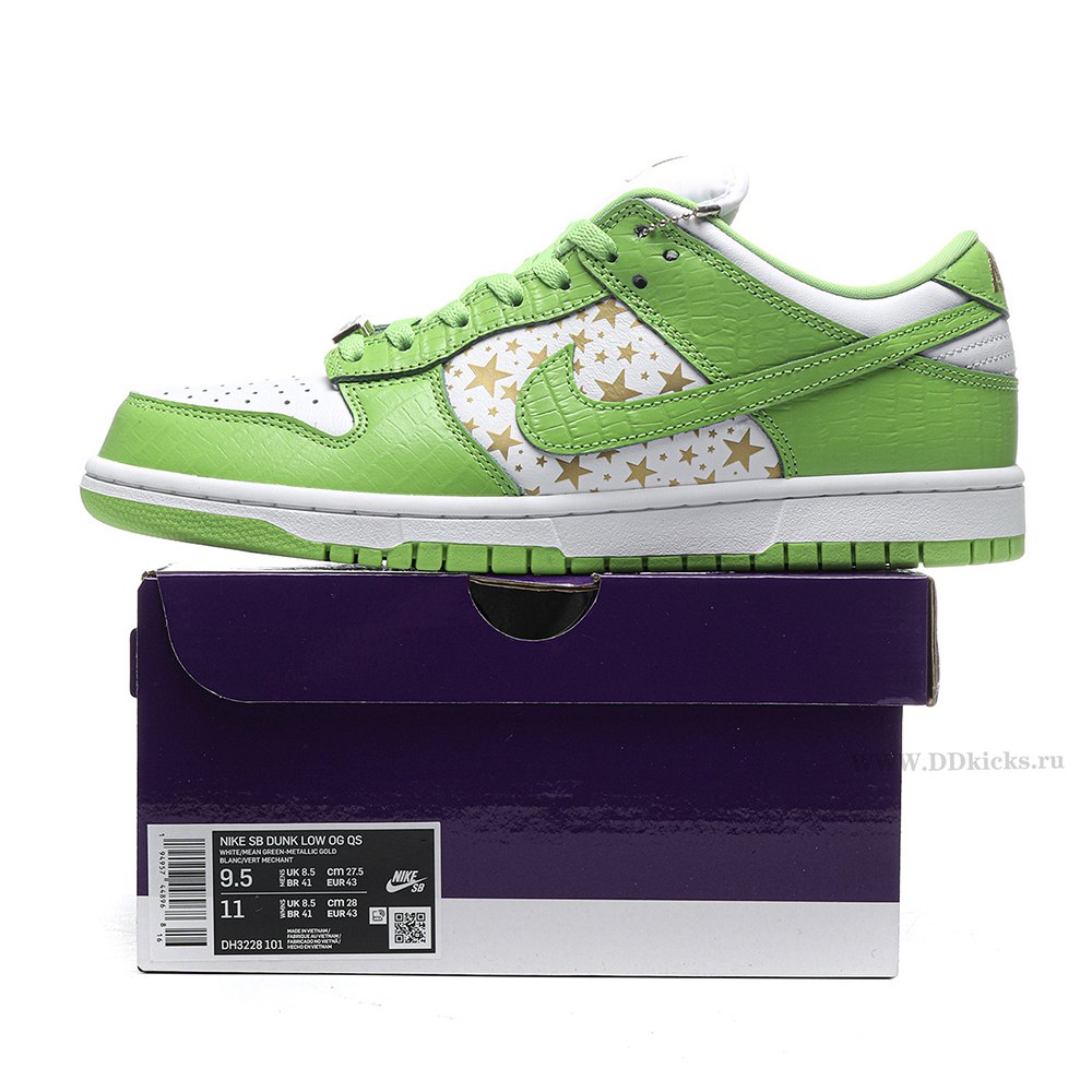 dd nike sb dunk low S*p*e stars mean green