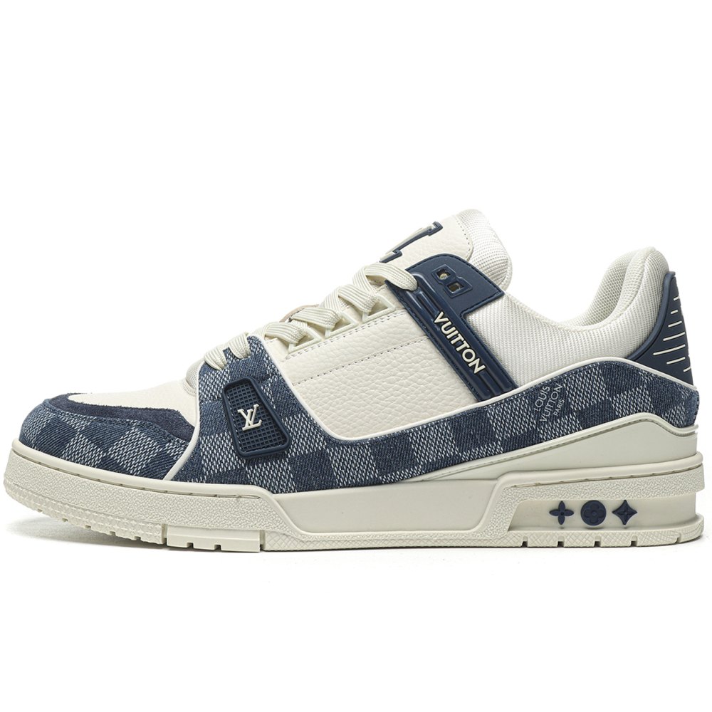 DD Lou1s Vu1tton Trainer Monogram Denim White Blue