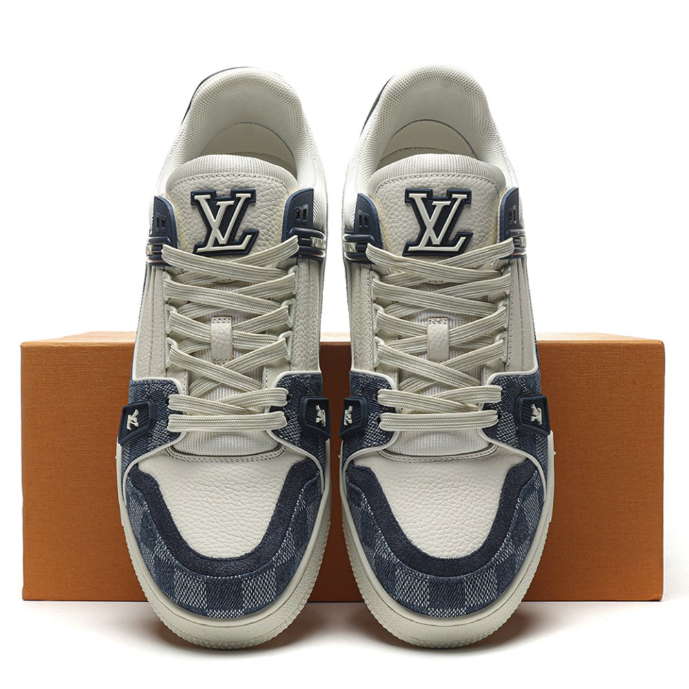 DD Lou1s Vu1tton Trainer Monogram Denim White Blue