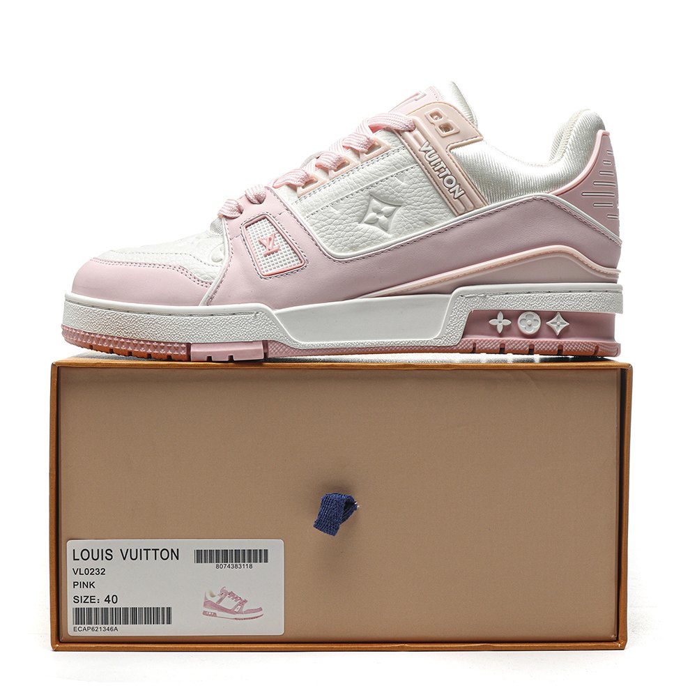 DD Lou1s Vu1tton Trainer Low White Pink-VL0232