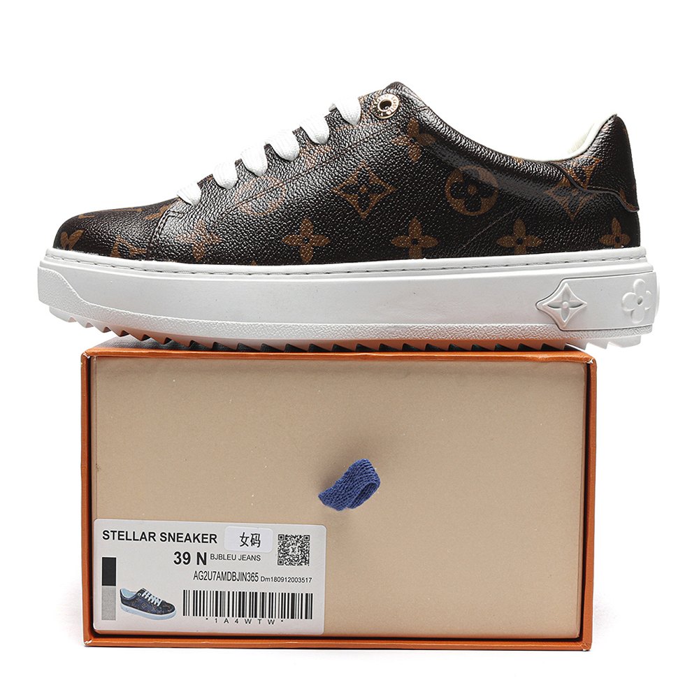 DD Lou1s Vu1tton Time Out Monogram Leather Cacao Brown White (Women's)