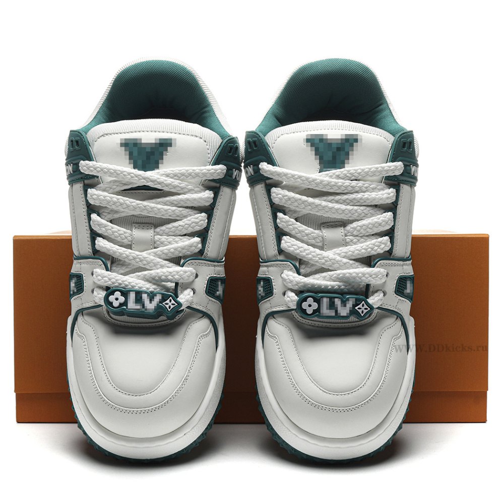 DD Lou1s Vu1tton LV Trainer Maxi Sneaker White Green