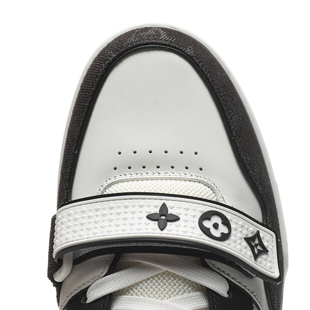 DD Lou1s Vu1tton Trainer Velcro Strap Monogram Denim Black White