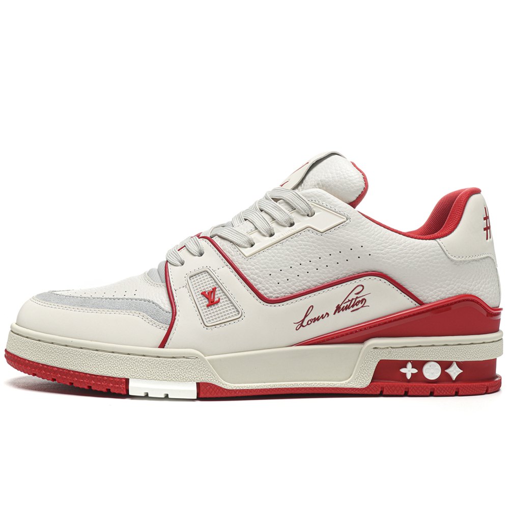 DD Lou1s Vu1tton  Trainer #54 Signature White Red
