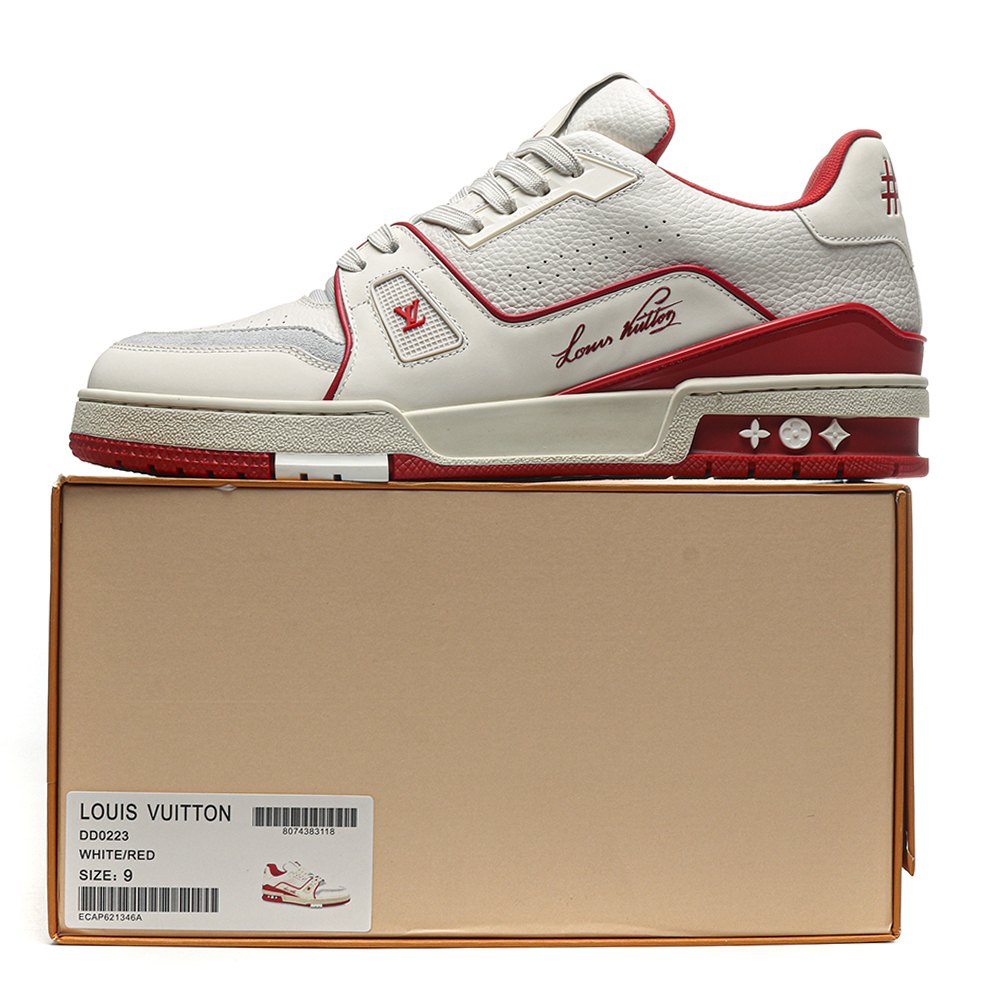 DD Lou1s Vu1tton  Trainer #54 Signature White Red