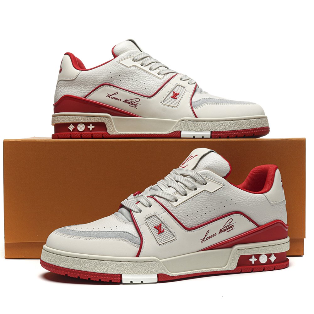 DD Lou1s Vu1tton  Trainer #54 Signature White Red