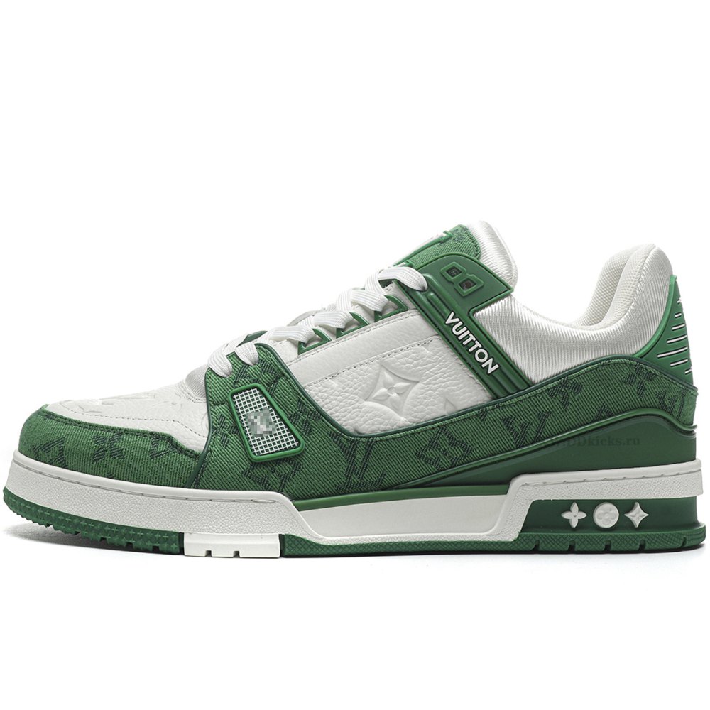 DD Lou1s Vu1tton Trainer Green Monogram Denim White