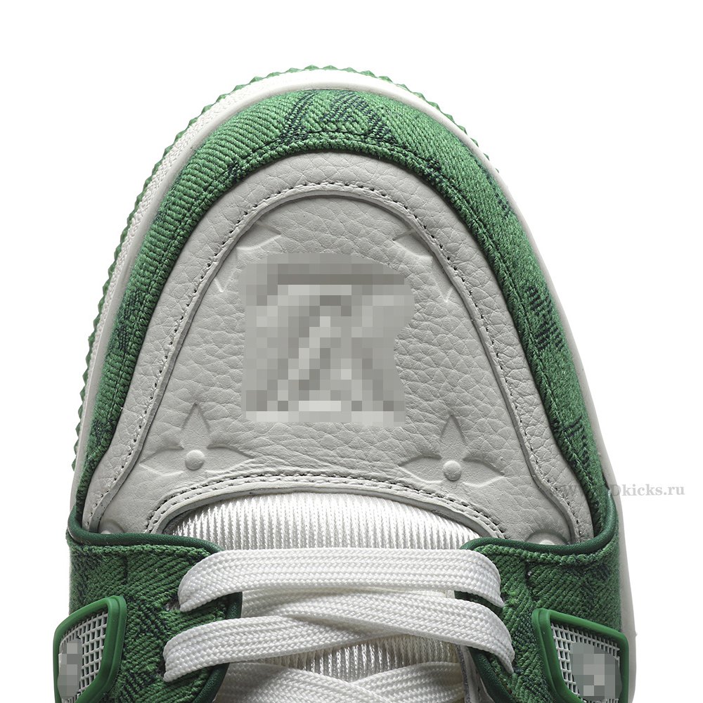 DD Lou1s Vu1tton Trainer Green Monogram Denim White
