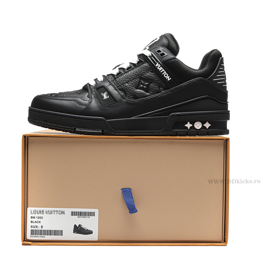 DD Lou1s Vu1tton Trainer Black Embossed Monogram