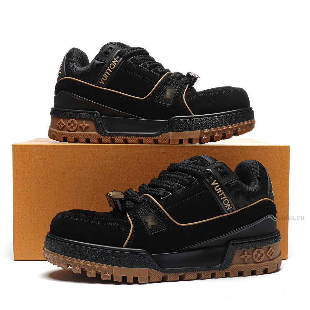 DD Lou1s Vu1tton Trainer Black Brown Suede