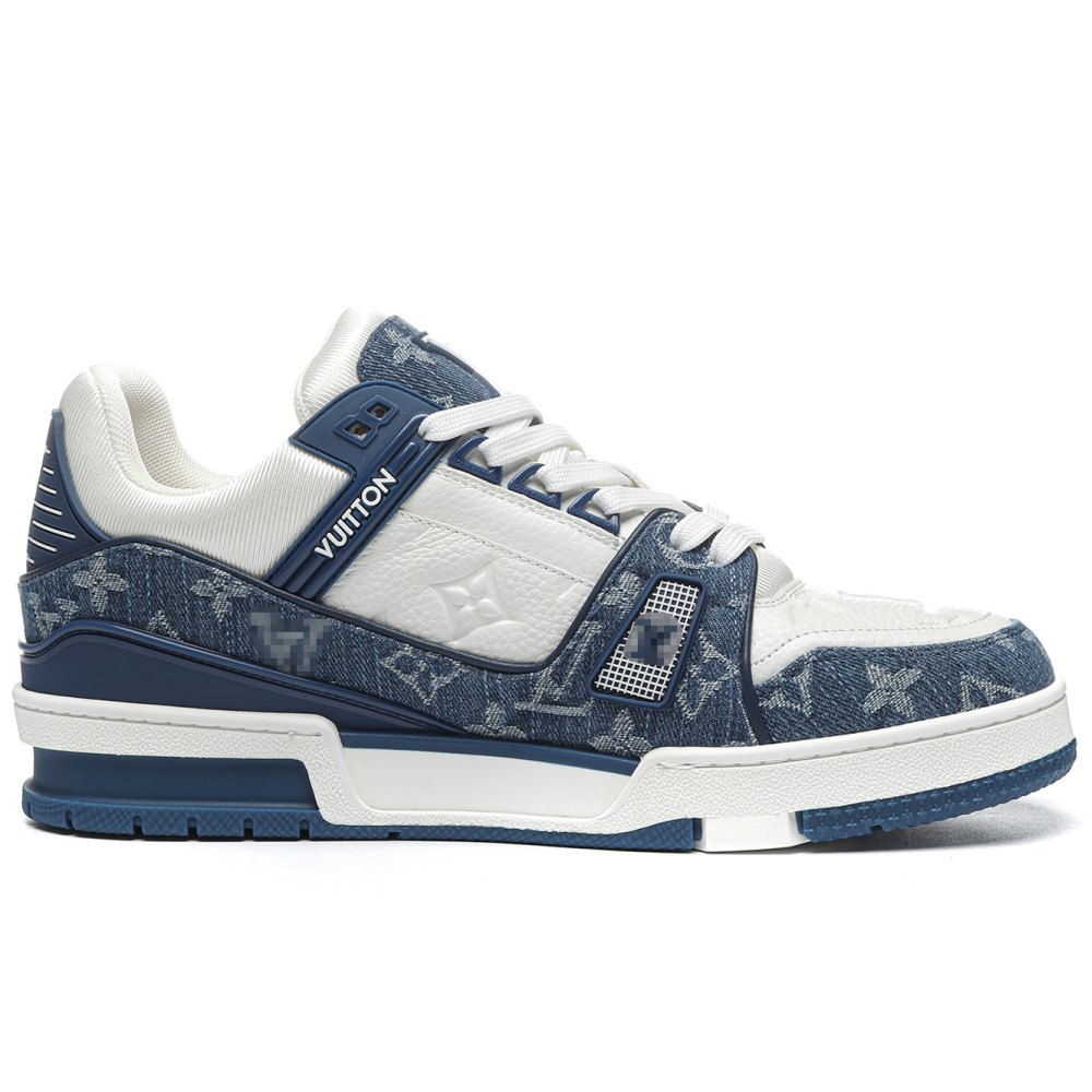 DD Lou1s Vu1tton Trainer Monogram Denim White Blue