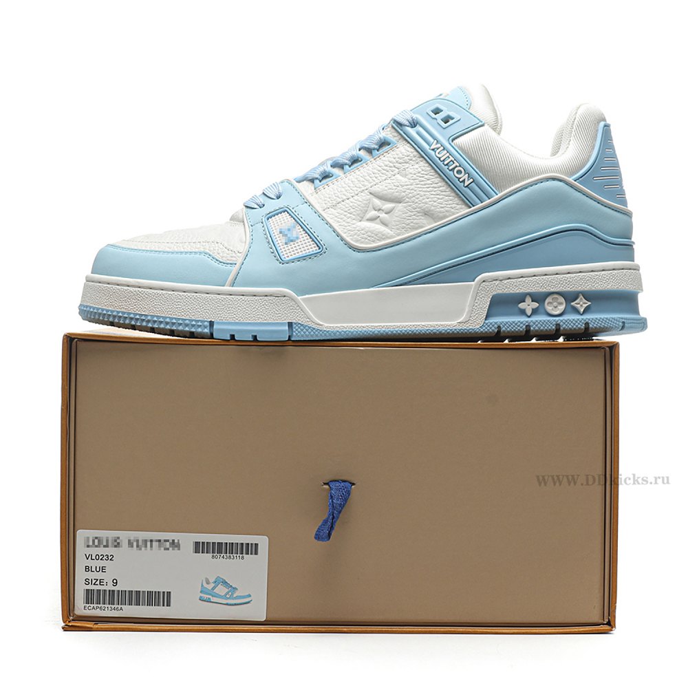 DD Lou1s Vu1tton Trainer Low White Sky Blue