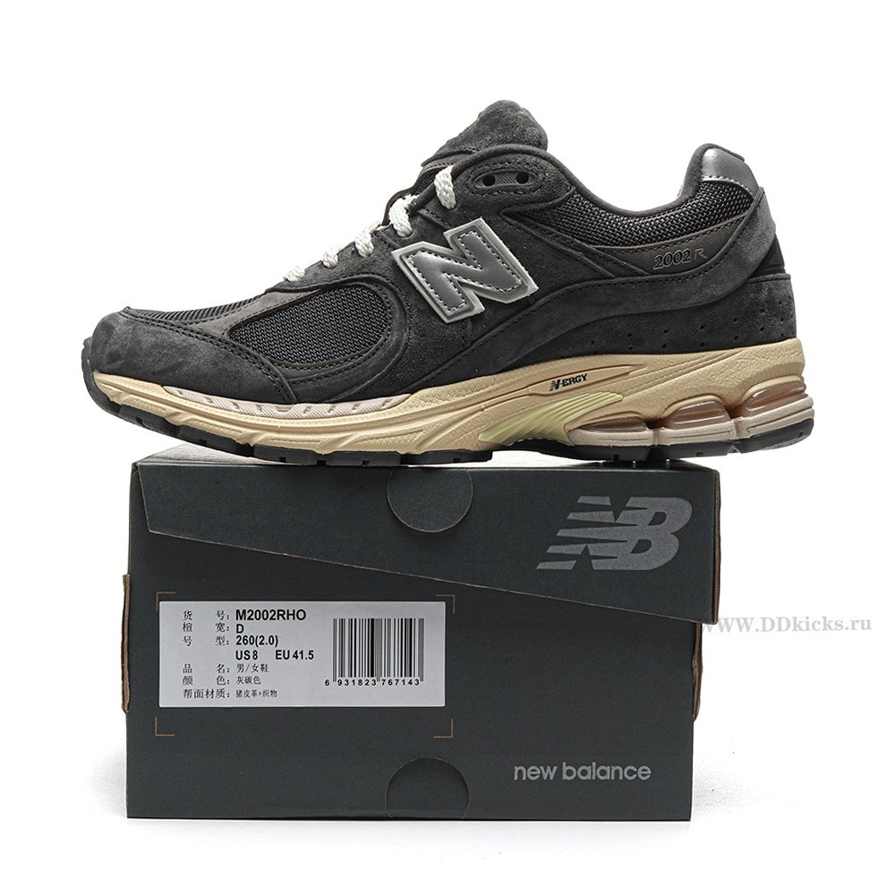 DD  New Balance 2002R Black Dark Grey