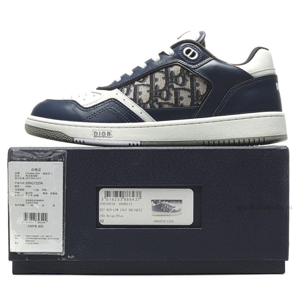 dd d10r b27 low blue cream D*or gray beige black D*or oblique jacquard