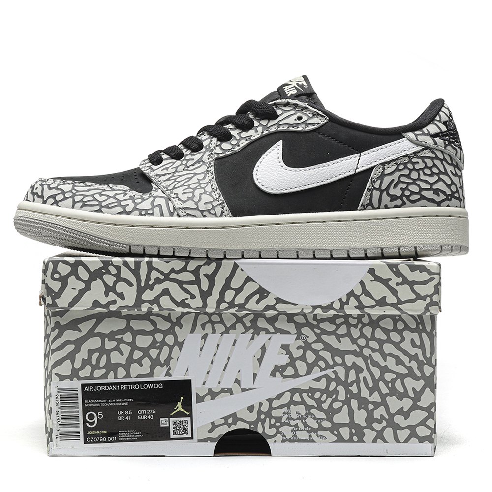 DD  Jordan 1 Retro Low OG Black Cement-CZ0790 001