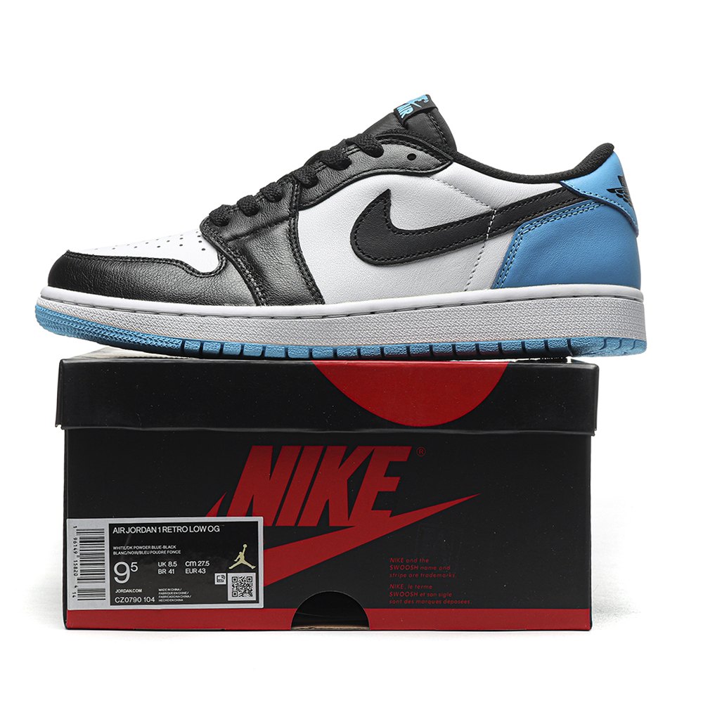DD  Jordan 1 Retro Low OG Black Dark Powder Blue-CZ0790 104