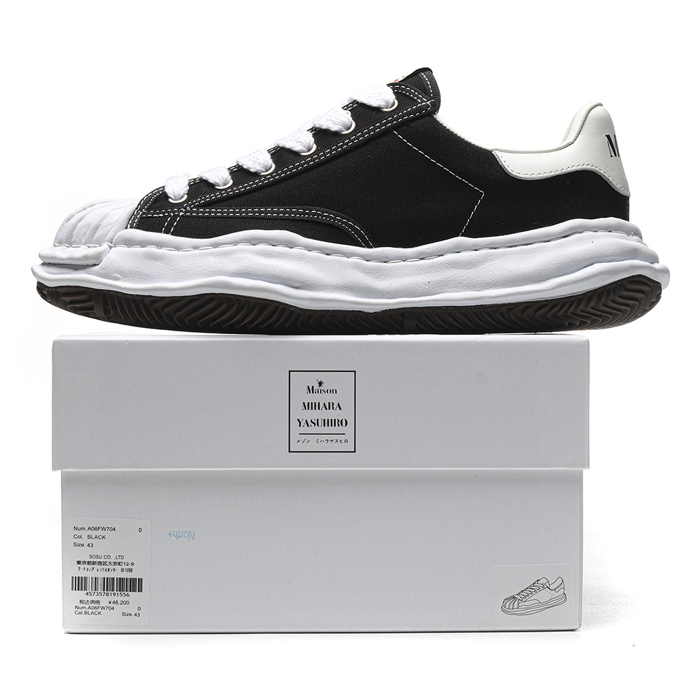dd Ma*s*n mihara yasuhiro blakey og sole canvas low black no logo-a06fw704