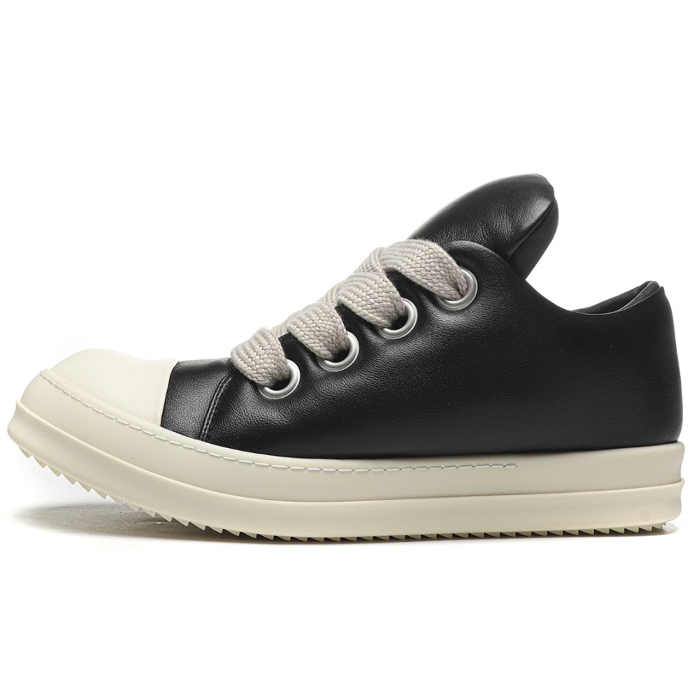 DD Rick 0wens Jumbo Lace Padded Sneaks Low Black Milk-RU02C7893 LLPW2
