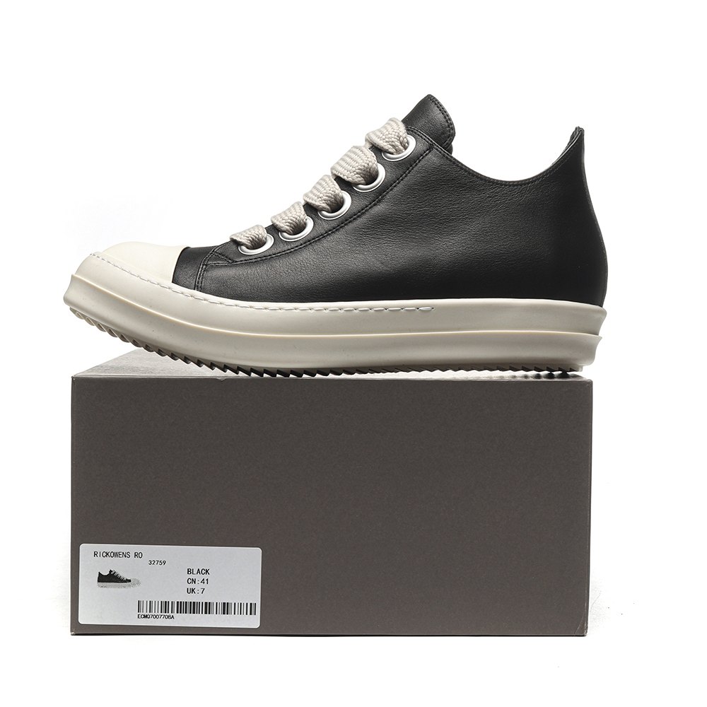 DD Rick 0wens Lido High Sneaks Black Milk  Canvas Boots -RR01C4892 LPOW2