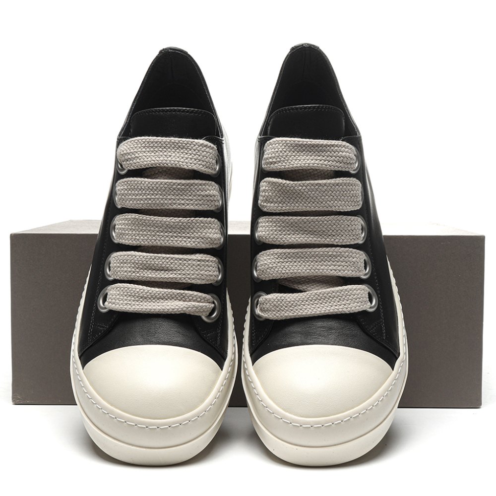 DD Rick 0wens Lido High Sneaks Black Milk  Canvas Boots -RR01C4892 LPOW2