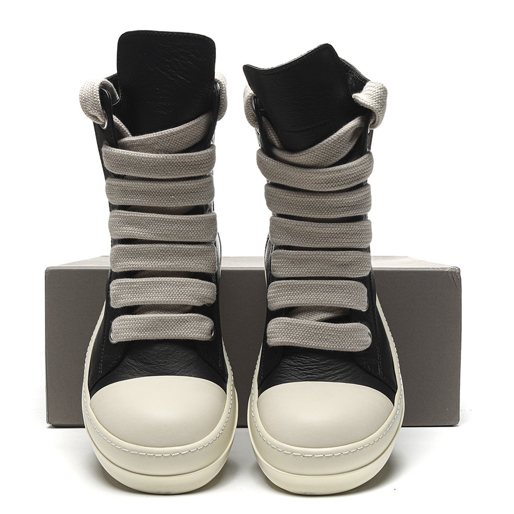 DD Rick 0wens Lido High Sneaks Black Milk  Canvas Boots -RR01C4892 LPOW2