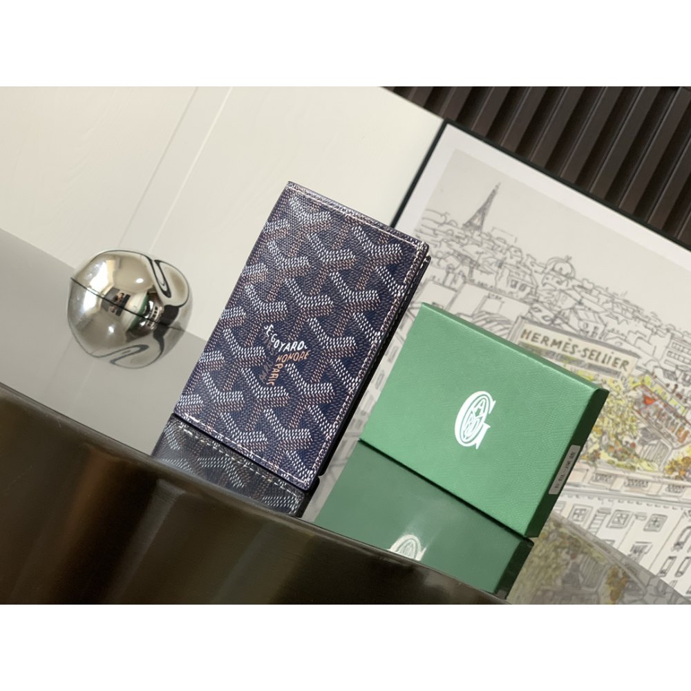 DD G0yard Saint-Pierre Card Wallet Navy Blue 11cm*1.5cm*7.5cm