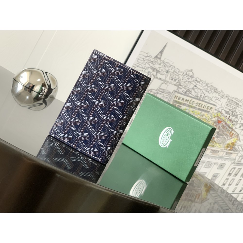 DD G0yard Saint-Pierre Card Wallet Navy Blue 11cm*1.5cm*7.5cm
