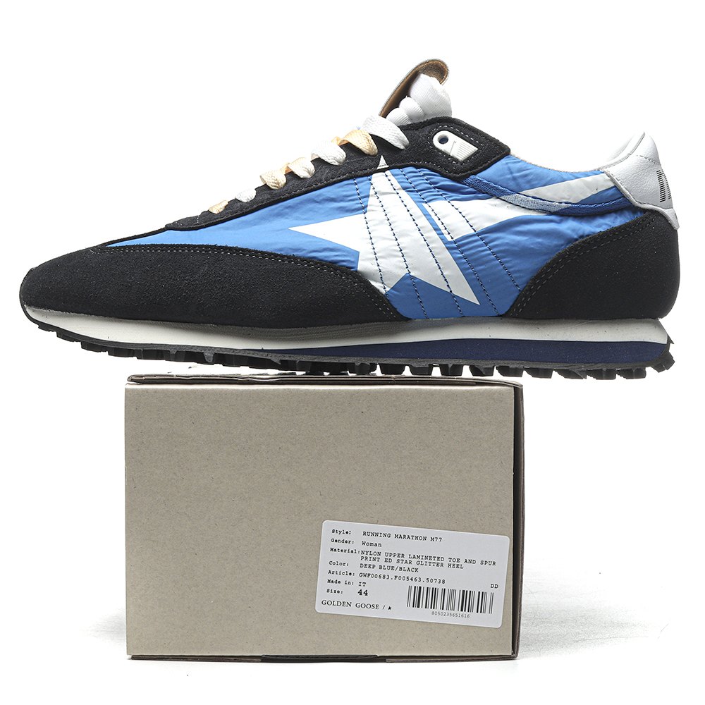 DD Golden Goose Marathon With Blue Nylon Upper And White Star