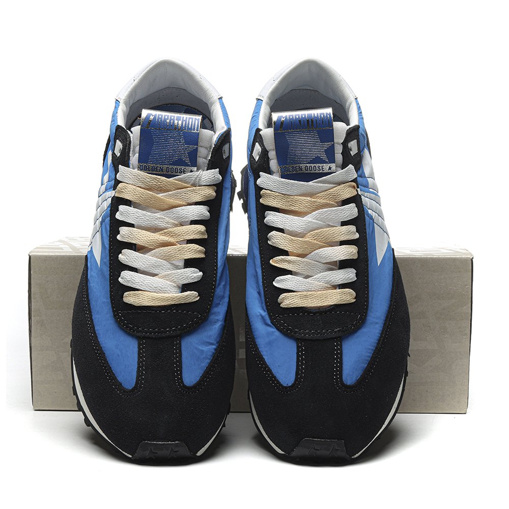 DD Golden Goose Marathon With Blue Nylon Upper And White Star