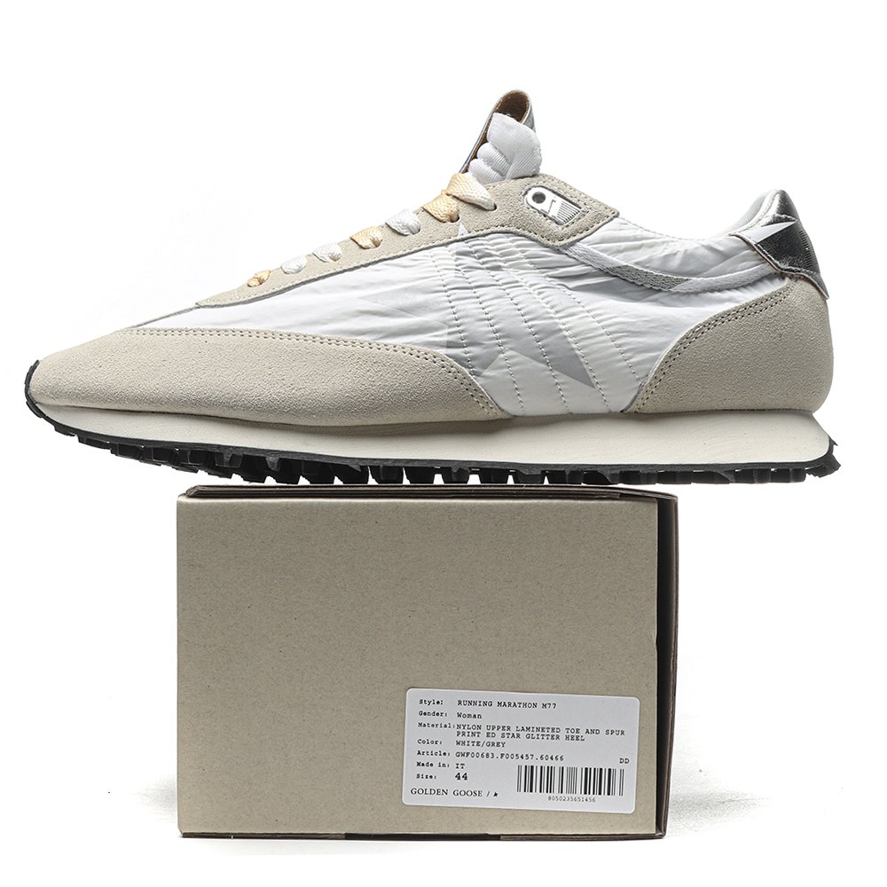DD Golden Goose Marathon With White Nylon Upper And Silver Star