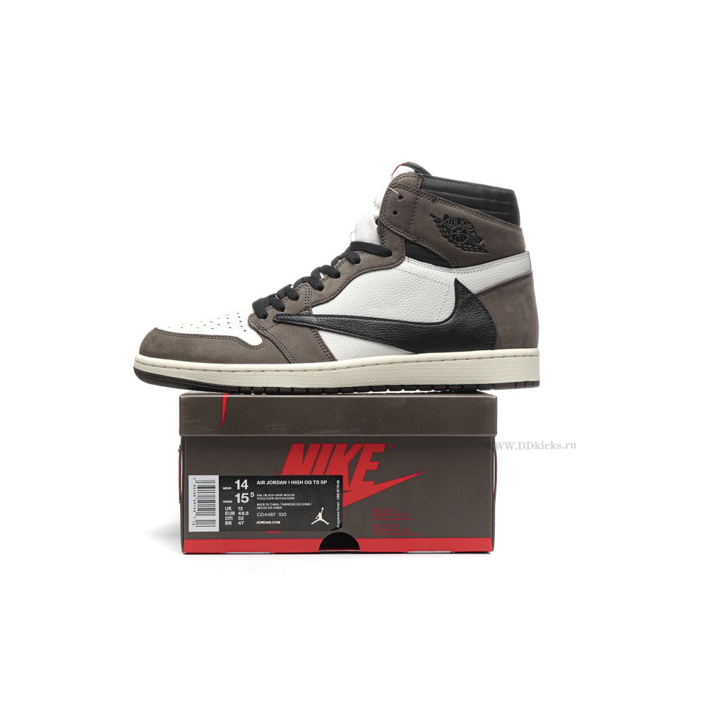 Size 14  Jordan 1 Retro High OG SP Travis Scott Mocha