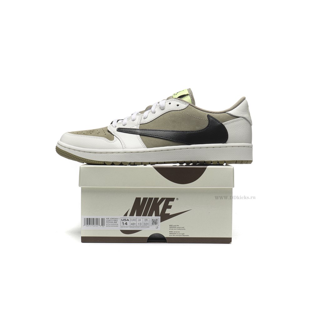 Size 14  Jordan 1 Retro Low Golf Travis Scott Neutral Olive